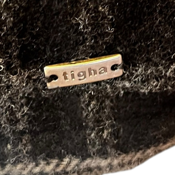 Tigha Men’s Plaid Wool Blend Jacket w/ Sherpa Collar, Black/Grey Check - Picture 8 of 16